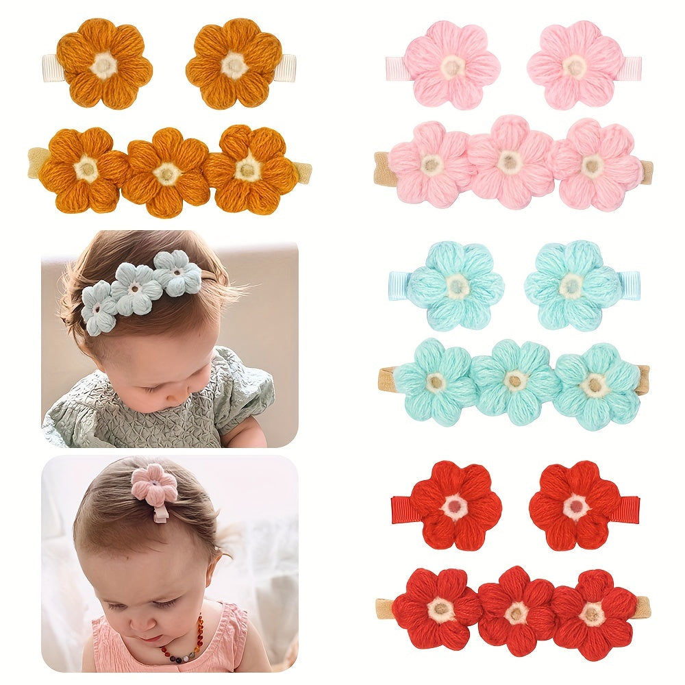Girls Flower Headband Kids Elastic Hairband Floral Hair Accessories