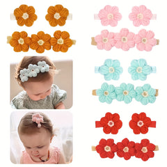 Girls Flower Headband Kids Elastic Hairband Floral Hair Accessories