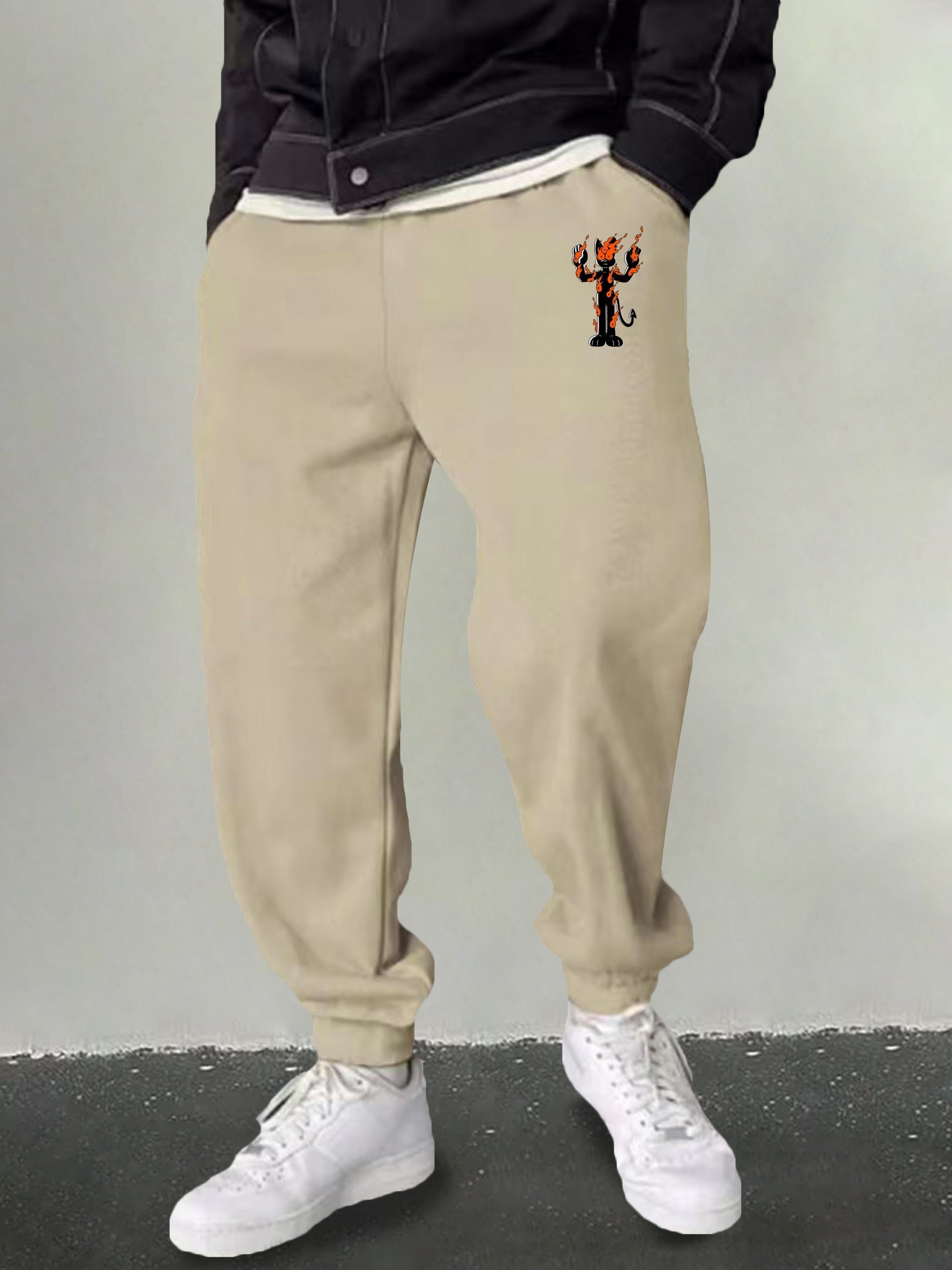 Men's Cartoon Graphic Sweatpants Casual Stretch Drawstring Joggers