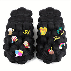 Girls Massage Bubble Slides Cushioned Non-slip Spa Slippers
