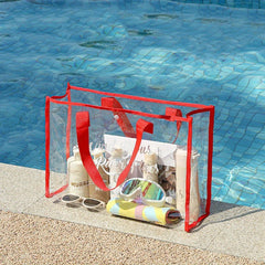 Clear PVC Tote Bag Waterproof Beach Handbag Travel Shopping