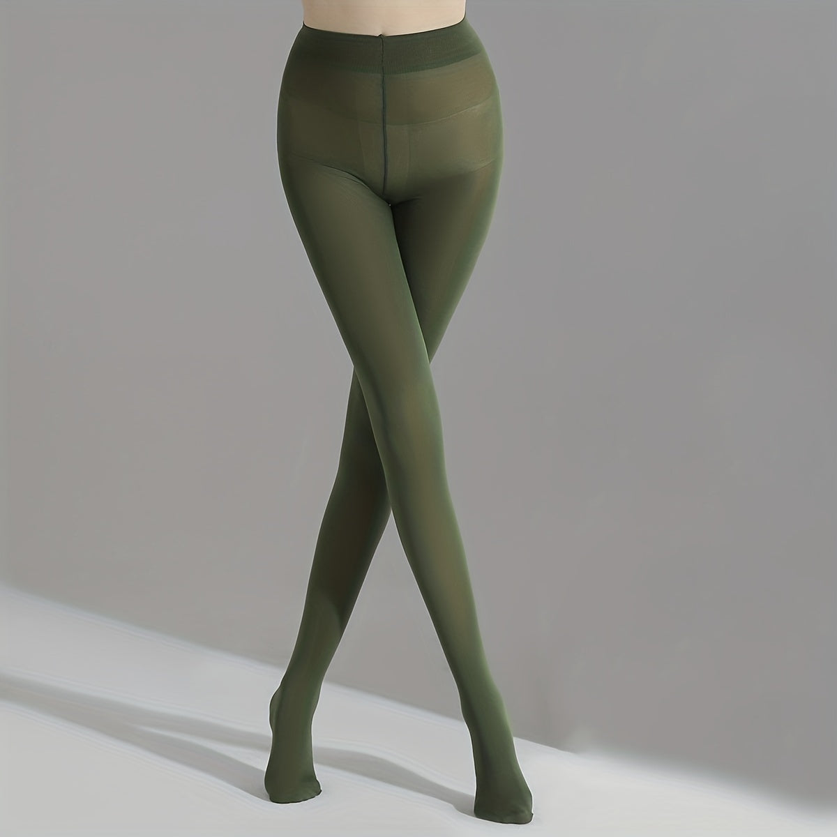 Solid Slim Tights High Waist Smooth Stretch Pantyhose
