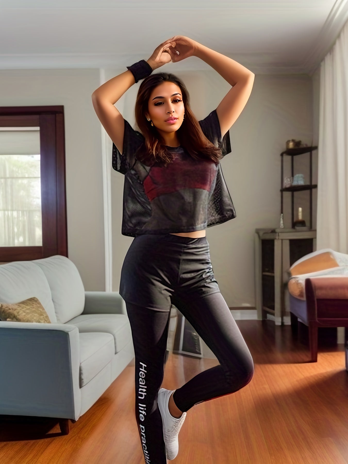 Women's Mesh Breathable T-shirt Short Sleeve Sports Top Quick Dry Yoga