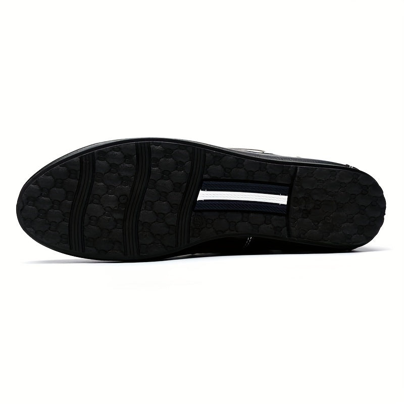 Men's Casual Solid Lace up Loafer Shoes Outdoor Anti skid Soft Sole Boat Shoes