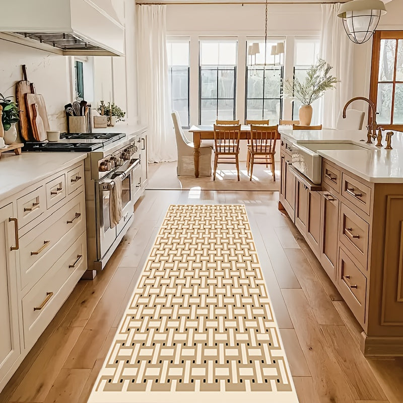 Geometric Runner Rugs Soft Laundry Room Rug Long Anti-fouling Hallway Rug