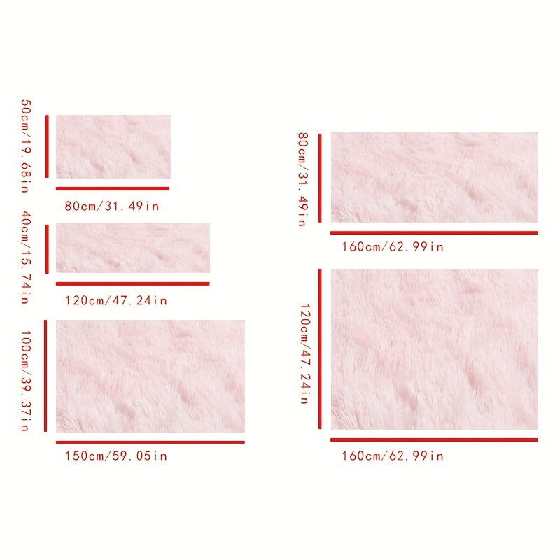 Soft Pink Plush Area Rug for Comfort & Style - Fuzzy Shag Rug for Home Decor