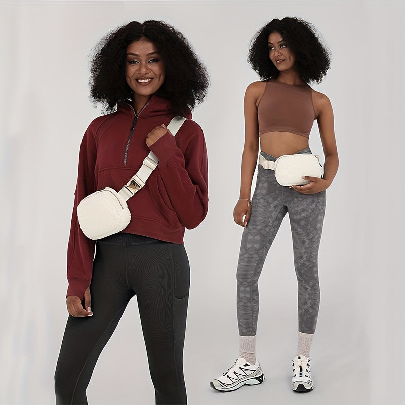 Plush Waist Bag for Outdoor Travel and Sports