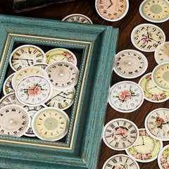 45 Sheets Boxed Stickers Retro Clock Series Creative Advanced Feeling Stickers