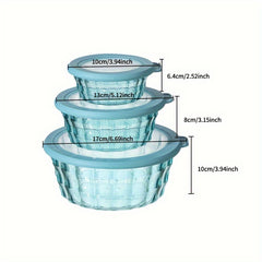 3pcs Round Colored Candy Jar Storage Box Fruit Salad Bowl