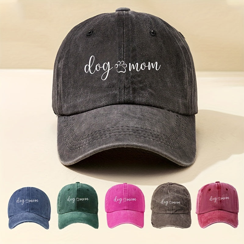 Dog Mom Washed Baseball Cap Vintage Distressed Hat For Women