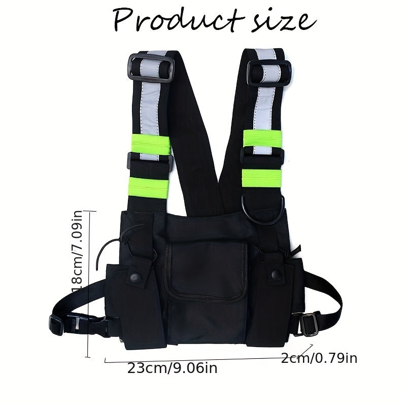 Men's Tactical Chest Bag Reflective Running Waist Bag