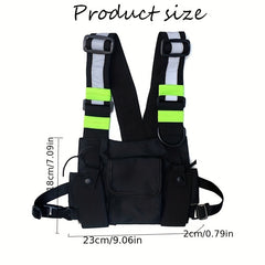 Men's Tactical Chest Bag Reflective Running Waist Bag