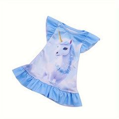18 Inch Toy Doll Clothing Unicorn Pattern Colorful Skirt Dress