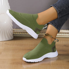 Mesh Breathable Low Top Sneakers Solid Running Shoes Women's Footwear