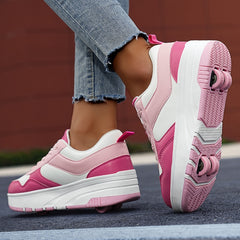 Girl's Roller Shoes Comfy Detachable Wheel Skate Sneakers
