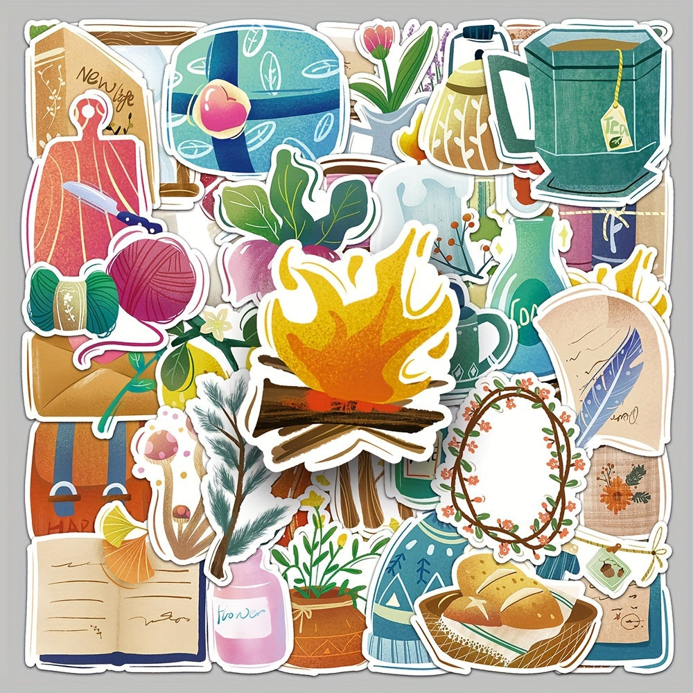 50pcs Line & Texture Graffiti Stickers for Laptop Helmet Desktop Water Cup