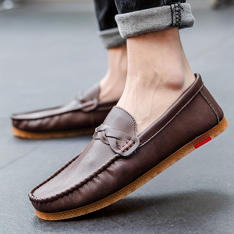Men's Braided Stitch Slip On Loafers