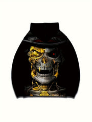 Skull 3D Print Hoodie Men Graphic Pullover Loose Hooded Autumn Winter