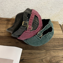 Unisex Retro Sunshade Adjustable Baseball Cap with Letter Embroidery