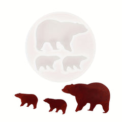 Animal Polar Bear Key Tag Epoxy Resin Mold for DIY Crafts