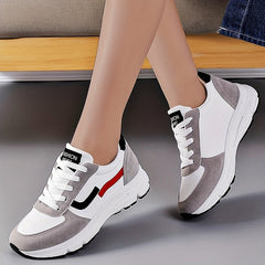 Colorblock Platform Sneakers Lace Up Sporty Comfy Shoes