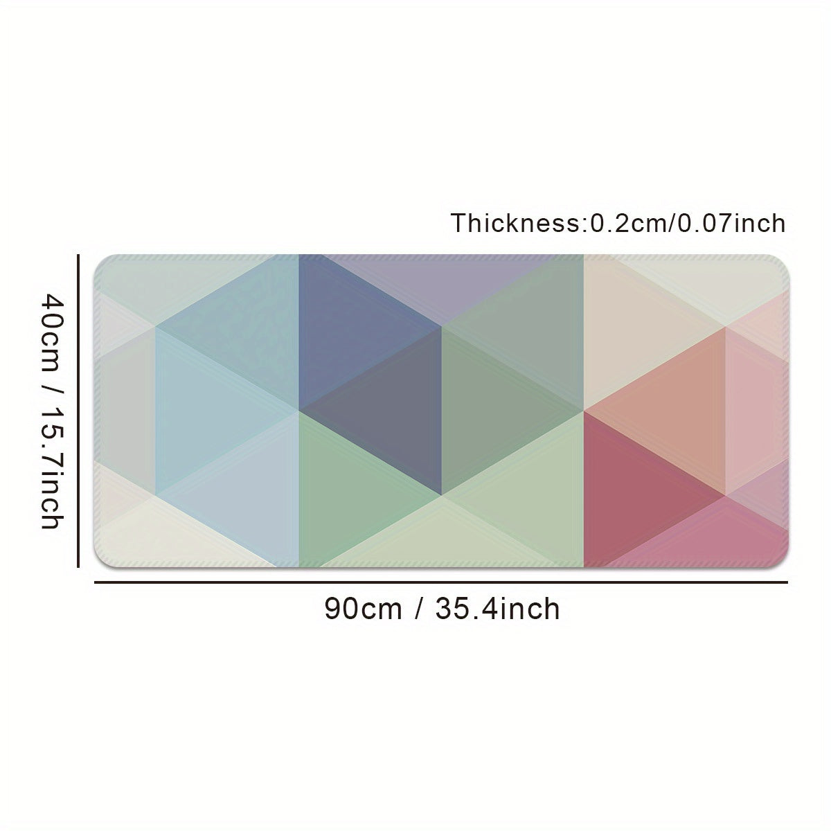 Geometric Shape Office Desk Pad Thick Edge Mouse Pad