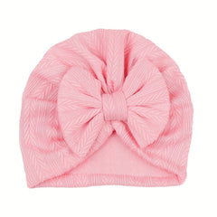 Newborn Toddler Head Wrap Hat Solid Bow Cap Turban Headband For Baby Girls
