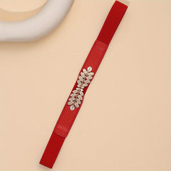 Thin Casual Belt Women Leaf Metal Buckle Dress Pants Belts