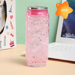 Cola Crushed Ice Cup Easy Pull Can Double Layer Straw Cup