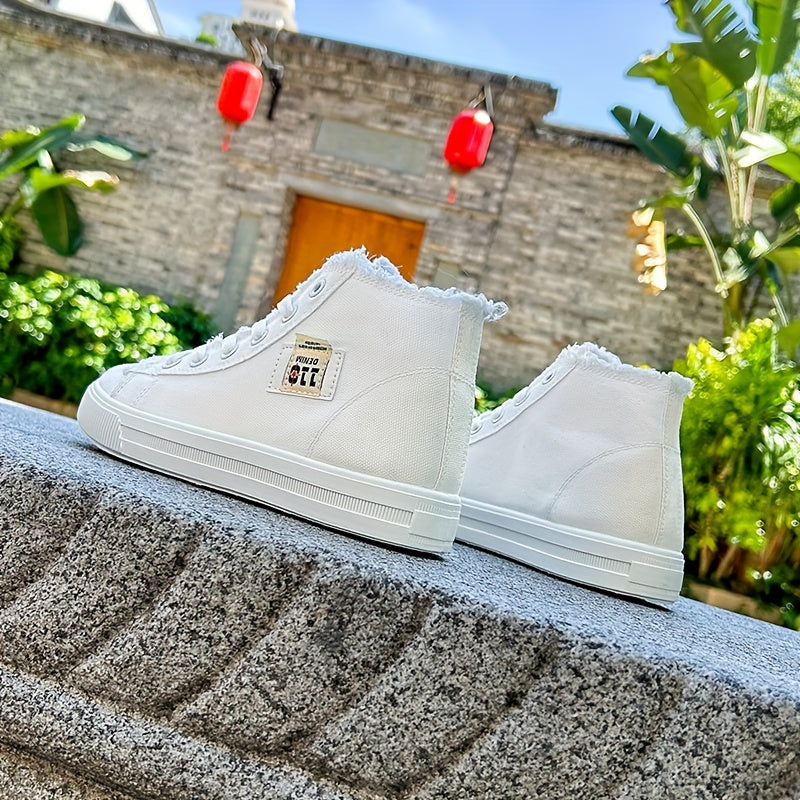 Women's High Top Board Shoes with Letter Patches