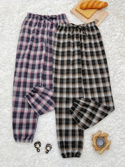 Colorblock Plaid Sleep Bottoms Women's Sleepwear