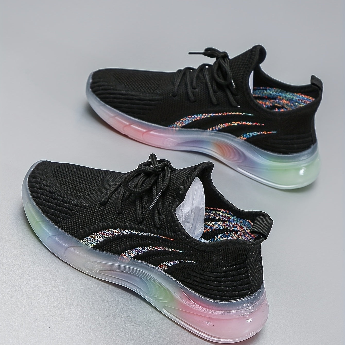 Stripe Walking Shoes Thick Sole Comfort Sneakers Women's Footwear