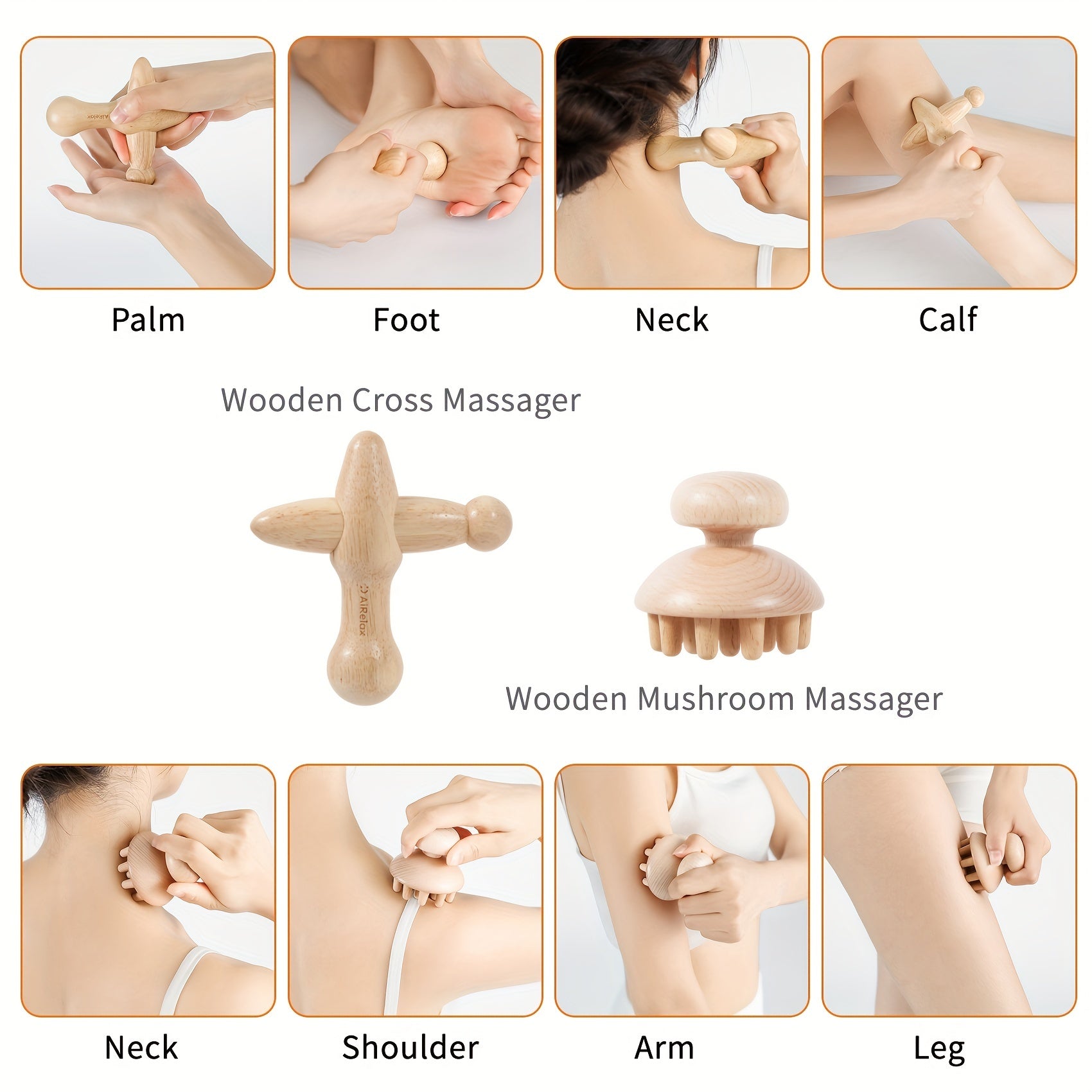Wood Therapy Massage Tools Set Anti Cellulite Massager Kit for Body Shaping