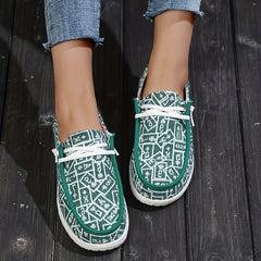 Women's Poker Card Boat Shoes Lace Up Flats Slip on Sneakers