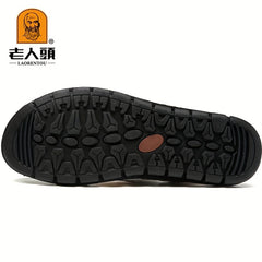 LAORENTOU Men's Wear resistant Non Slip Sandals Closed Toe Comfy Beach Shoes