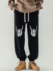 Men's Skull Finger Print Drawstring Lounge Pants