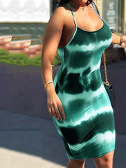 Tie Dye Round Neck Cami Dress