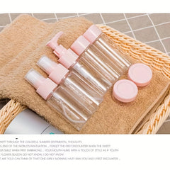 11pcs Travel Bottle Set With Zipper Bag Spray Lotion Cosmetics Plastic