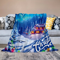 Soft Christmas Santa Claus Blanket Plush Warm Throw Sofa Bedroom Dorm Travel
