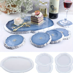 DIY Crystal Drop Resin Molds Irregular Tray Coaster Mirror Silicone Mold