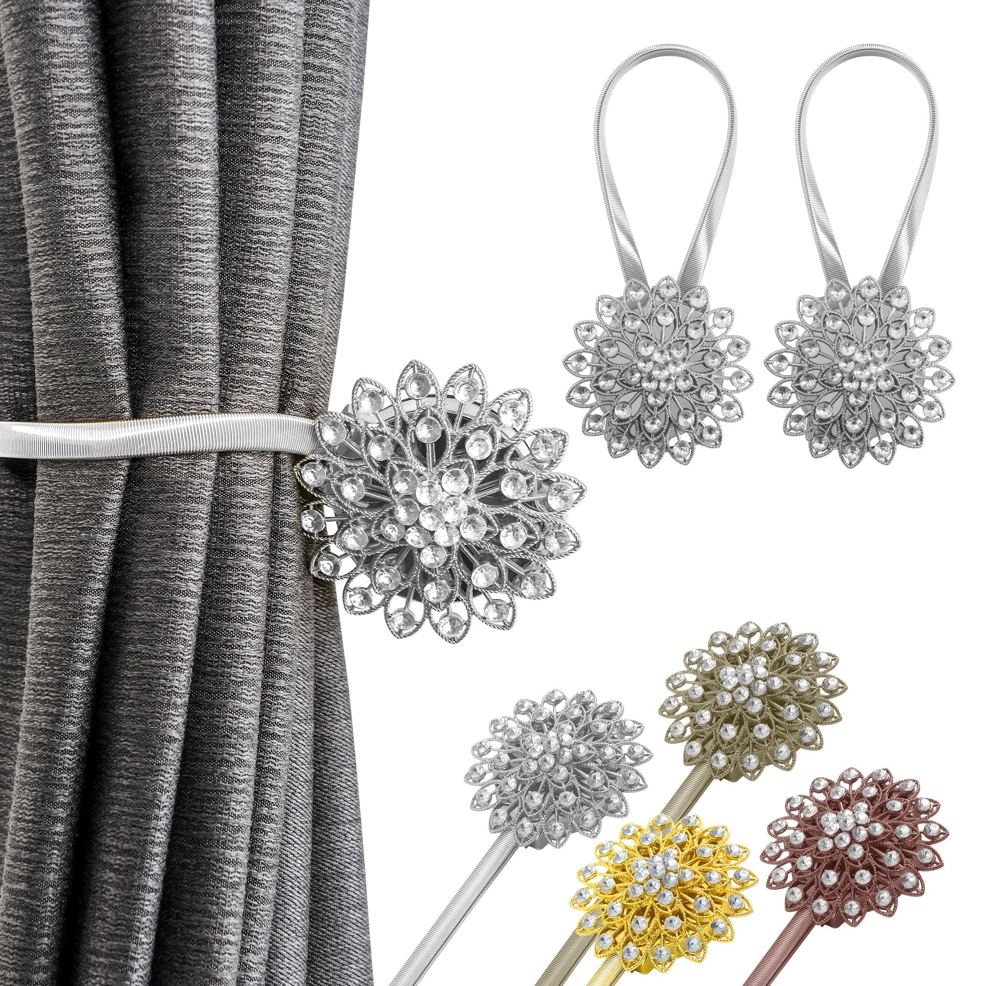 2pcs Magnetic Curtain Tiebacks, No Drilling Needed