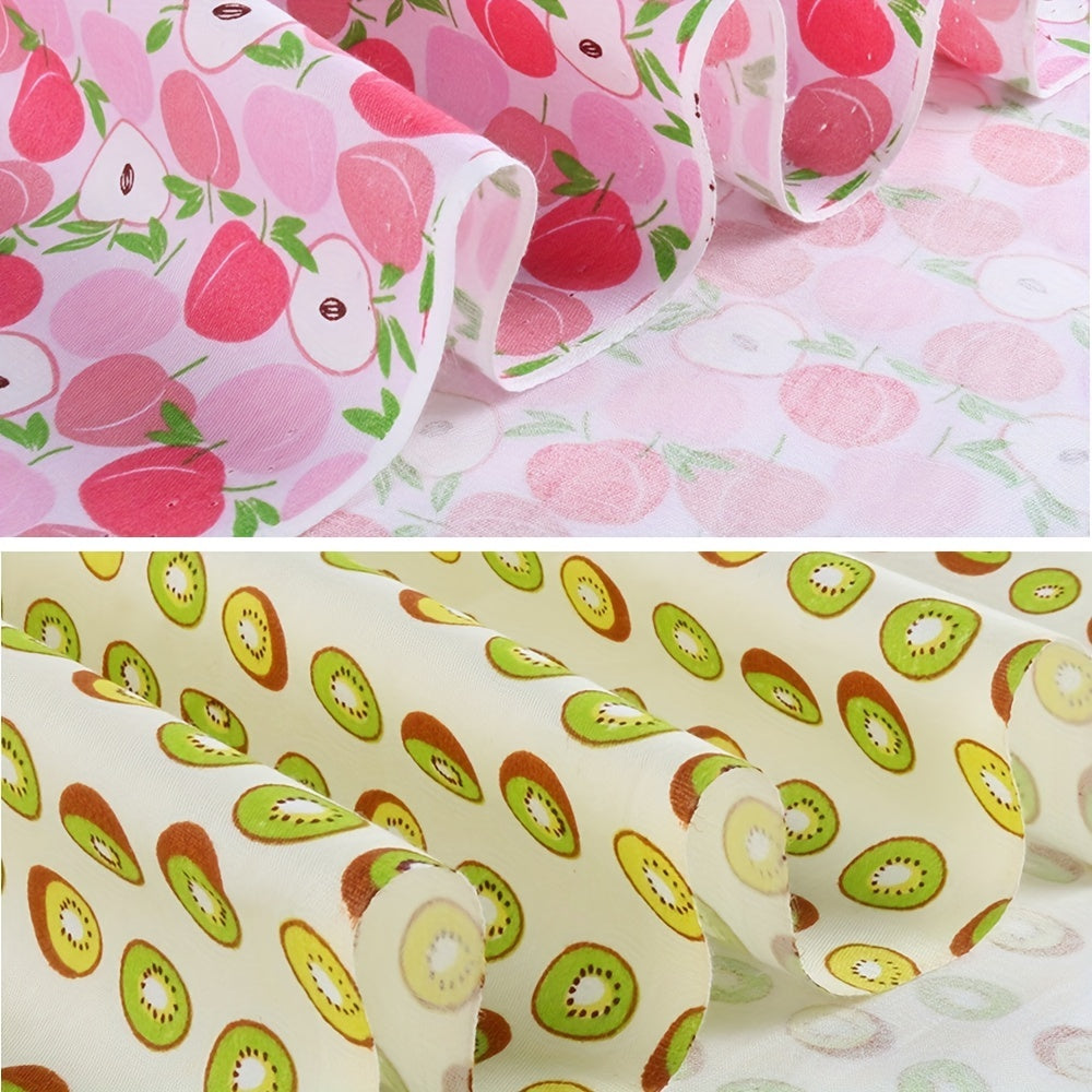 8pcs Fruit Series Cotton Fabric Squares for Patchwork Sewing Crafting
