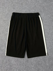 Stripe Print Boys Comfortable Shorts Quick Drying Outdoor Summer