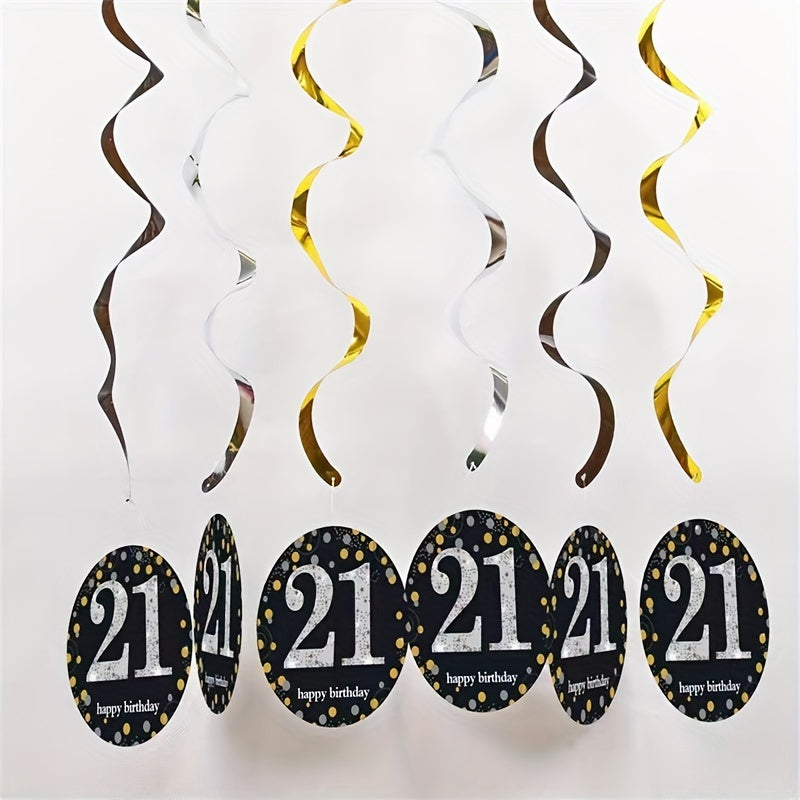 Unforgettable 21st Birthday: 12 Piece PVC Spiral Charm Decor