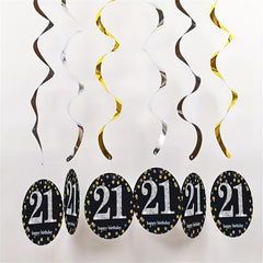Unforgettable 21st Birthday: 12 Piece PVC Spiral Charm Decor