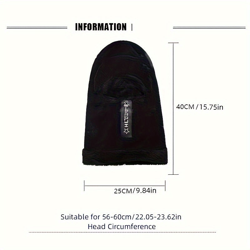 Thick Knitted Fishing Hat with Face Cover for Cycling