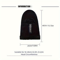 Thick Knitted Fishing Hat with Face Cover for Cycling