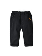 Kids Solid Elastic Waist Casual Pants
