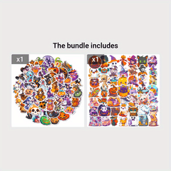 50pcs Halloween Pumpkin Stickers Vinyl Waterproof Scrapbook Stickers