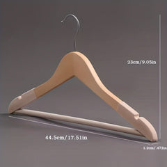 5pcs Velvet Hangers Wooden Household Hangers Solid Wood Anti-slip No Trace